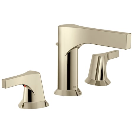 Delta Zura Two Handle Widespread Bathroom Faucet In Polished Nickel 3574-PNMPU-DST