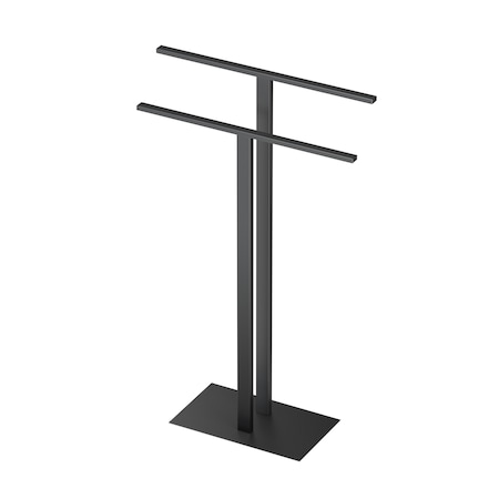 Gatco Modern Floor Towel Stand, Matte Black 1552MX