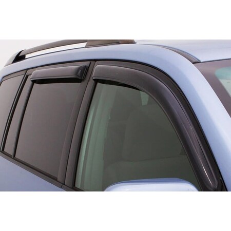 Ventshade Rainguards, Aerodynamic Design, Tape-On, Smoke, Acrylic, Set Of 4 94711