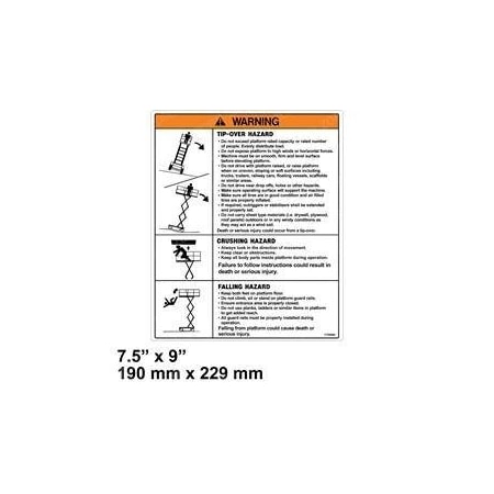 Jlg REPLACEMENT DECAL, DANGER / WARNING 1705680