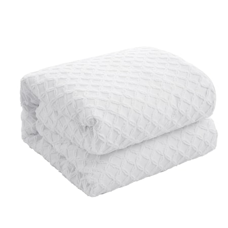 Homeroots White Twin Polyester 180 Thread Count Washable Duvet Cover Set 529078