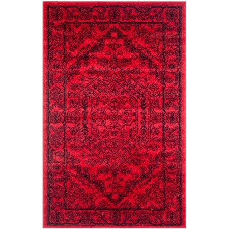 Safavieh 3 x 5 ft. Small Rectangle Casual Adirondack- Red and Black Power Loomed Rug ADR108F-3