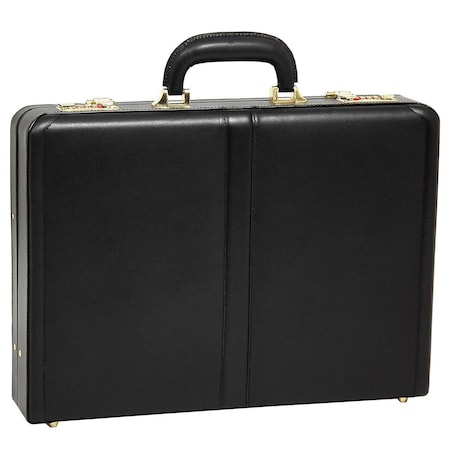 A1 Luggage Reagan - Black Leather Attache Case A1954514