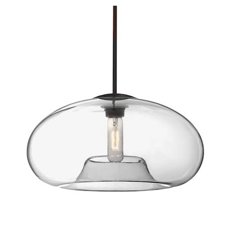 Besa Lighting Besa Bana 15 Pendant, Clear, Black Finish, 1x 60W MAX E26 Base 1TT-BANA15CL-BK