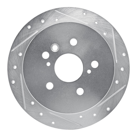 Dynamic Friction Co DFC Brake Rotor - Drilled and Slotted - Silver 631-76130R