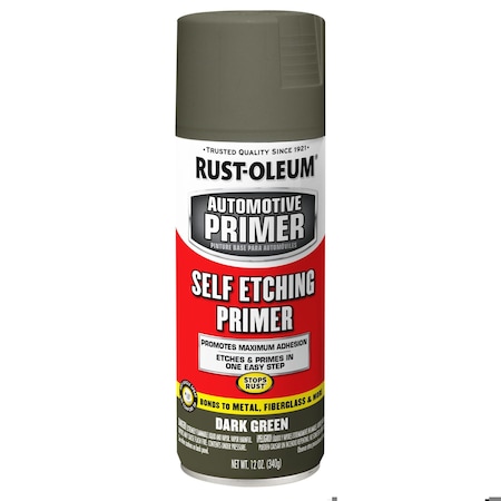 Rust-Oleum Automotive Self-Etching Primer, Dark Green, 12 Oz 249322
