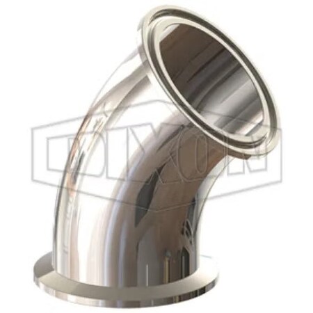 Dixon T2KMP BioPharm Line High Purity Bradford Pipe Elbow, 3/4 in Nominal, Clamp End Style, 316L Stainless T2KMP-075PL