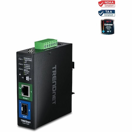 Trendnet HARDENED INDUSTRIAL SFP TO GIGABIT UPOE MEDIA CONVERTER TI-UF11SFP