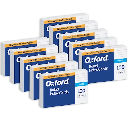 Oxford Ruled Index Cards, 4" x 6", White, , 1000PK 41EE