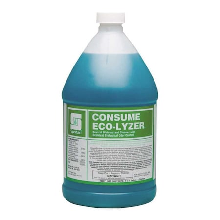 Spartan Chemical Co Consume Eco-Lyzer 1 Gallon Floral Scent Disinfectant/Deodorant Teal, 4PK 329704