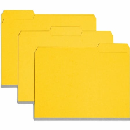 Smead Pressboard Folder, 1/3 Cut, Yellow, PK25, Size: Letter 21562