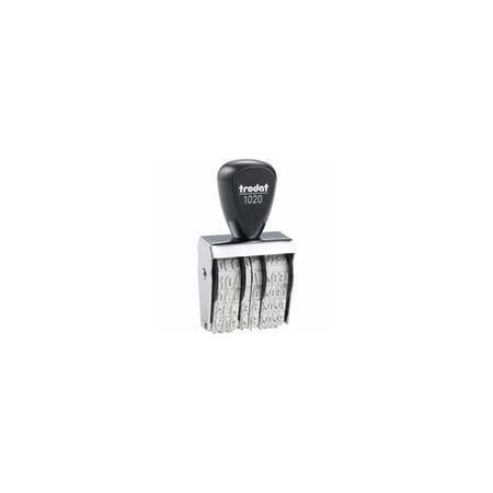Trodat Size 2 Rubber Date Stamp, Date Stamp, 0.19in Impression Length, 4 Bands, Gray, Rubber, Steel RD020
