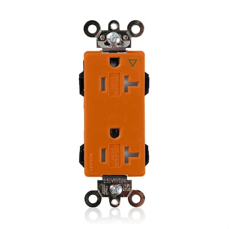 Leviton Straight Blade Receptacle, 5-20R, 20 A, 125V AC, Flush Mount, Isolated Ground MT163-IG