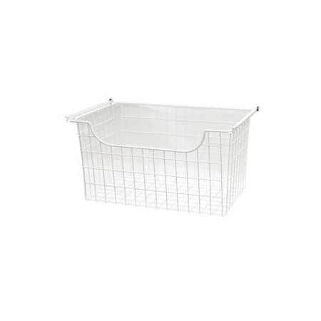 Easy Track 12in Wire Sliding Basket, White 1312