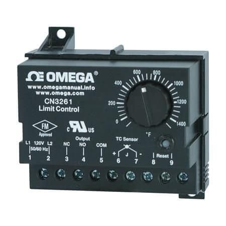 Omega High-Limit Temperature Controller, Analog, AC Supply, RTD Thermocouple I/P, -18 degC to 454 degC (0 CN3261-RTDF