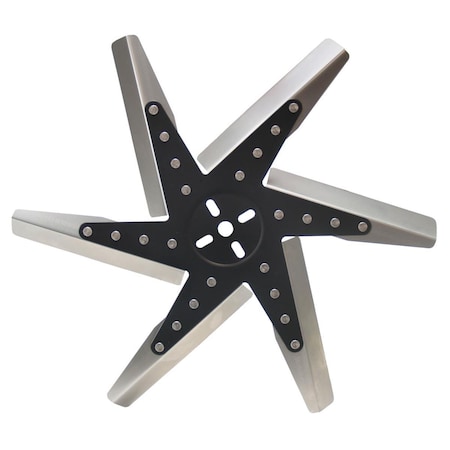 Derale 19118 18 in. High Performance Stainless Steel Standard Rotation Flex Fan, Black Hub DER19118