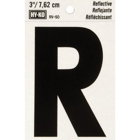 Hy-Ko Vinyl 3'' Reflective Adhesive Letter R RV-50R