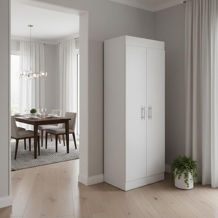 Homeroots 67in White Wood Pantry Or Storage Closet 546398