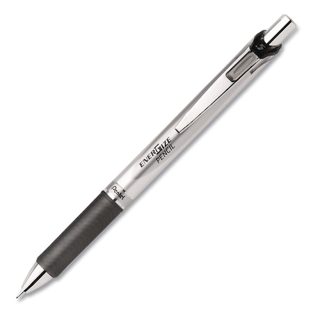 Pentel EnerGize Mechanical Pencil, 0.5 mm, HB (#2), Black Lead, Silver/Black Barrel PL75A