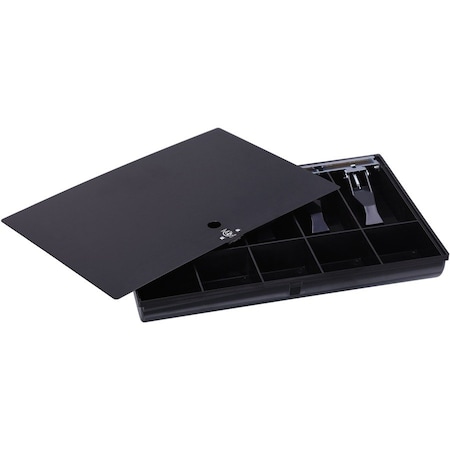 Sparco Sparco Locking Cover Money Tray w/10 Compartment Tray, 16"W x 11"D x 2-5/16"H, Black 15505