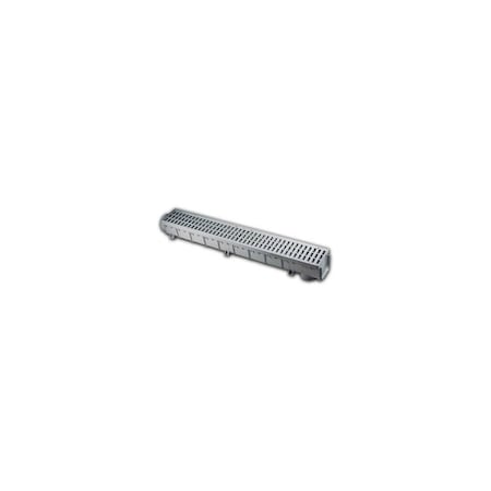 Nds Channel Grate and Drain Kit Pro Series 39-1/2in Gray Rectangle Polyethylene Gray 864G