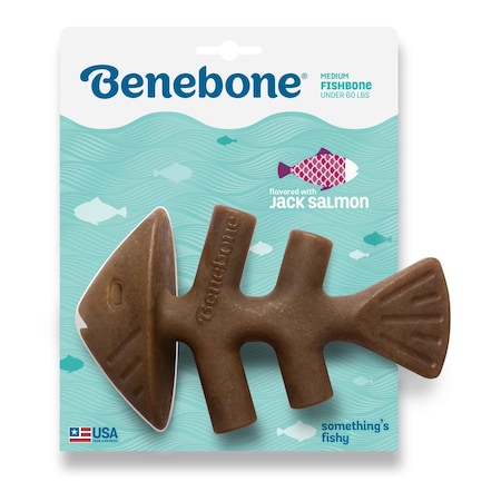 Benebone Brown Nylon Fish Bone Chew Dog Toy 1 pk 420244