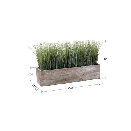 Monarch Specialties Artificial Plant, 12-in. Tall, Grass, Table, Brown Wood Pot, Contemporary, Modern I 9374
