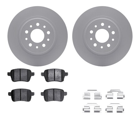Dynamic Friction Co DFC GEOSPEC Coated Rotors with 5000 Brake Pads - Ceramic and Hardware 4512-07009