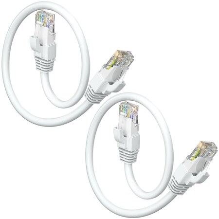 Maximm Cat6 Ethernet Cable 1ft 10Gbps 550MHz UTP, 2PK, White, 2PK CAT6CCA-1WH-2PK