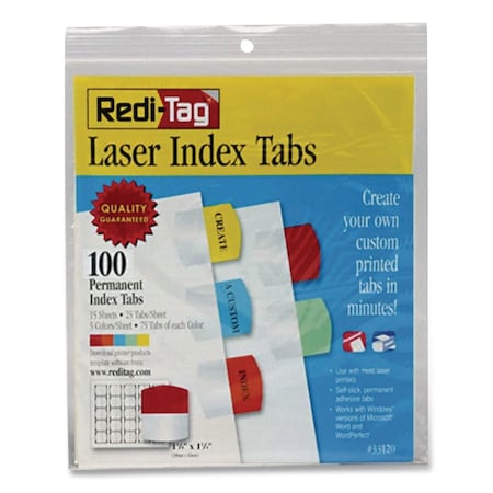 Redi-Tag Laser Tab, 1-1/8 in., Assorted, PK100 33120