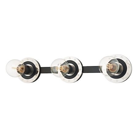 Troy Lighting Teo 3 Light Bath And Vanity 21.75 In. Polished Nickel/Soft Black B2083-PN/SBK