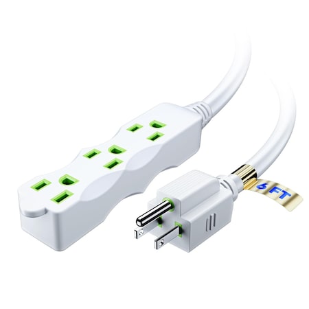 Maximm 6ft 16AWG 3-Outlet Indoor Extension Cord, ETL, Black IGR-LA004K-LA052DA-06