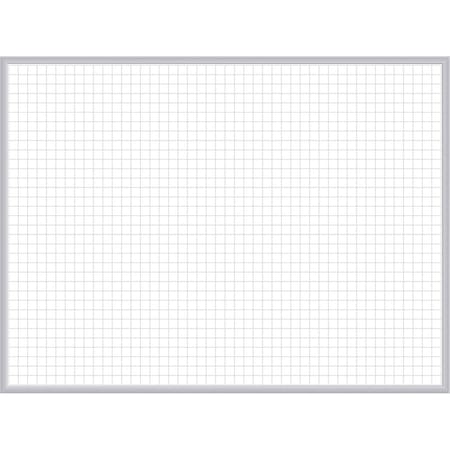 Ghent Dry Erase Board, Steel, 24 in, 36 in, Aluminum Frame, White/Gray, Gloss GRPM221G-23