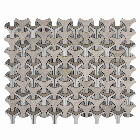 Apollo Tile Gray 9x11 Bianco Carrara, Bardiglio Marble Polished Floor and Wall Mosaic Tile 3.19 sqft/case, 5PK APLSV88IR03A