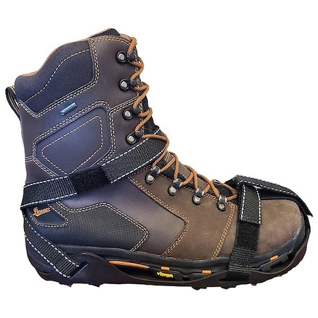 Impacto Full Foot Ice Traction Overshoe, Heel Coverage, Hook and Loop, Steel, Stud SASQ40