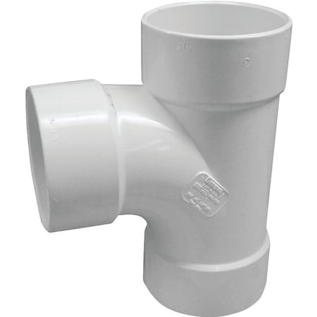 Genova IPEX Sewer Sanitary Pipe Tee, 3 in, Hub, PVC, White 414123BC
