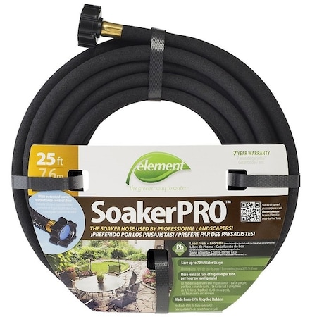 Swan 25 ft L Soaker Water Hose, Rubber Tube, Black CELSP38025