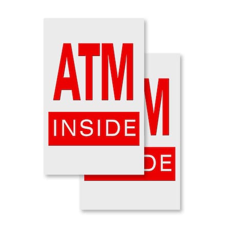 Signmission Atm Inside, Vinyl Decals Only 24 Inch x 36 Inch, Vinyl Decal, 2PK DSB-2436-2PACK-Atm Inside