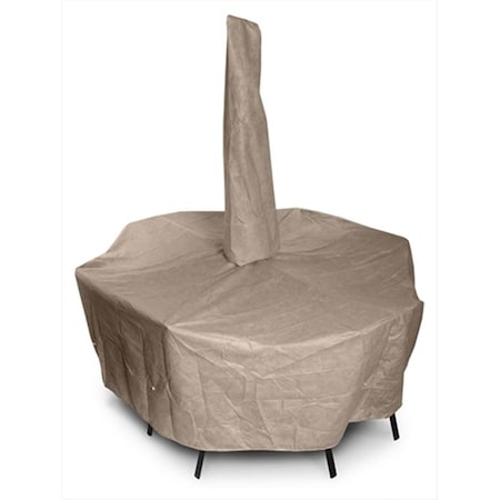 Koverroos III Large Dining Set Cover with umbrella hole- Taupe - 108 L x 82 W x 28 H in. 31351