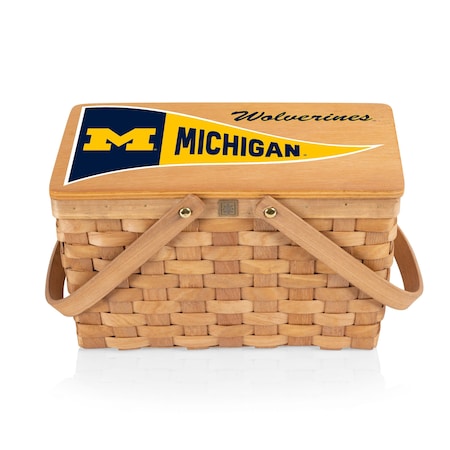Picnic Time Family Of Brands NCAA Michigan Wolverines Poppy Personal Picnic Basket 124-00-299-344-0
