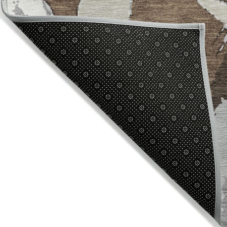 Homeroots 10' X 14' Brown Beige And Gray Abstract Washable Indoor Outdoor Area Rug 599117