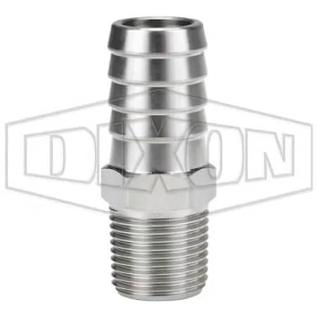 Dixon Hose Insert, 3/8 x 5/8 in, MNPT x Hose Barb, 316 SS, Domestic RN53