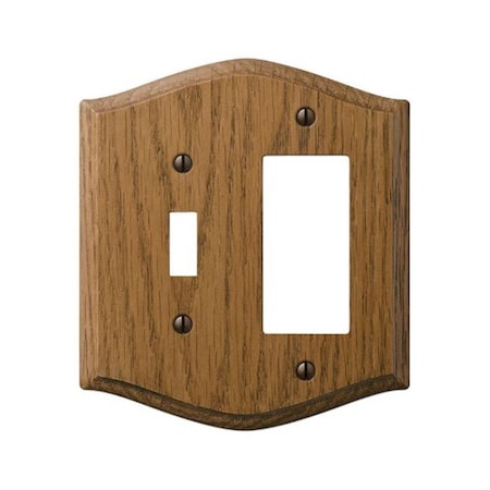 Livewire 701TR Country Wood 1 Toggle 1 Rocker-GFCI Wall Plate  Oak LI881284