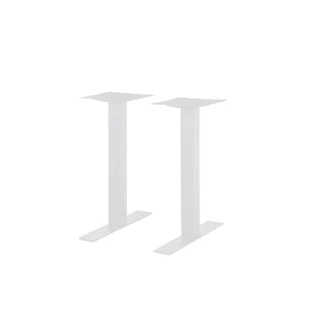 Bfm Seating Uptown, 24in End Base 2pc Dining Height, 3in Square Columns, 11 7/8in Bolt-On Top Plates- White LP-0024SQWH