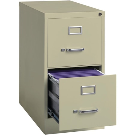 Lorell 15" W 2 Drawer Lorell Metal Vertical File, Putty LLR60655