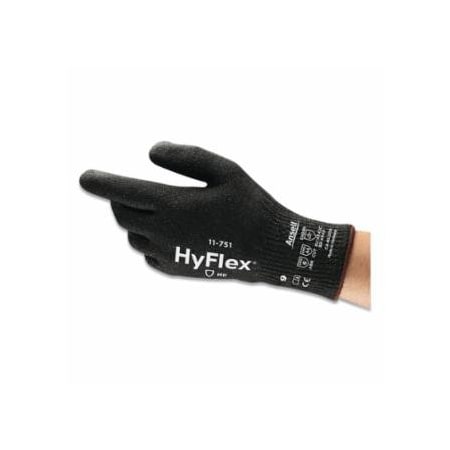 Hyflex 11-751 Cut-Resistant Gloves, Size 7, Black, Polyurethane, 12PK 012-11-751-7