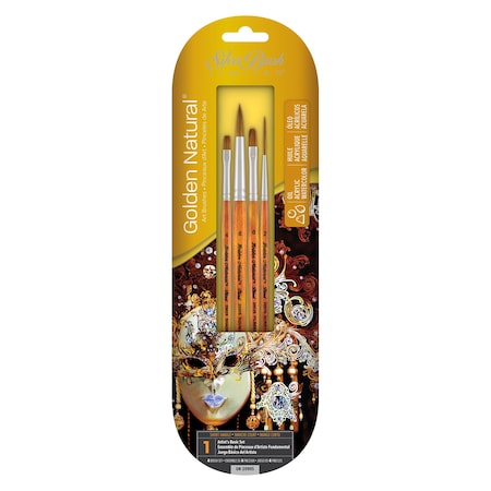 Silver Brush Golden Natural Brushes, 4-Piece Set GN-2090S