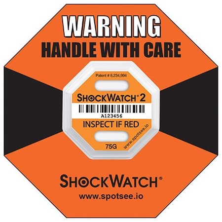 Bsc Preferred 75G Shockwatch 2 Indicators, 50PK SHWT75