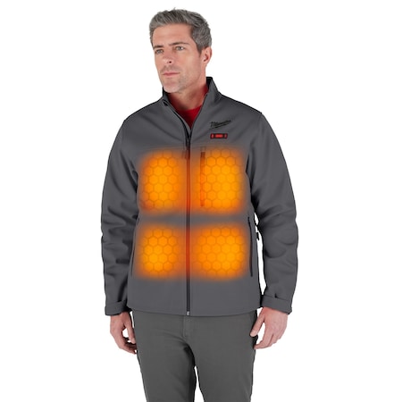 Milwaukee Tool Men's Heated Jacket, Gray, Heats 3 to 12 hours , 12 V 3 Outside Pockets, XL M100G-20XL