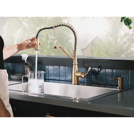 Moen Nolia 1-Handle Pull-Down Widespread Kitchen Faucet Bronzed Gold 87886BZG